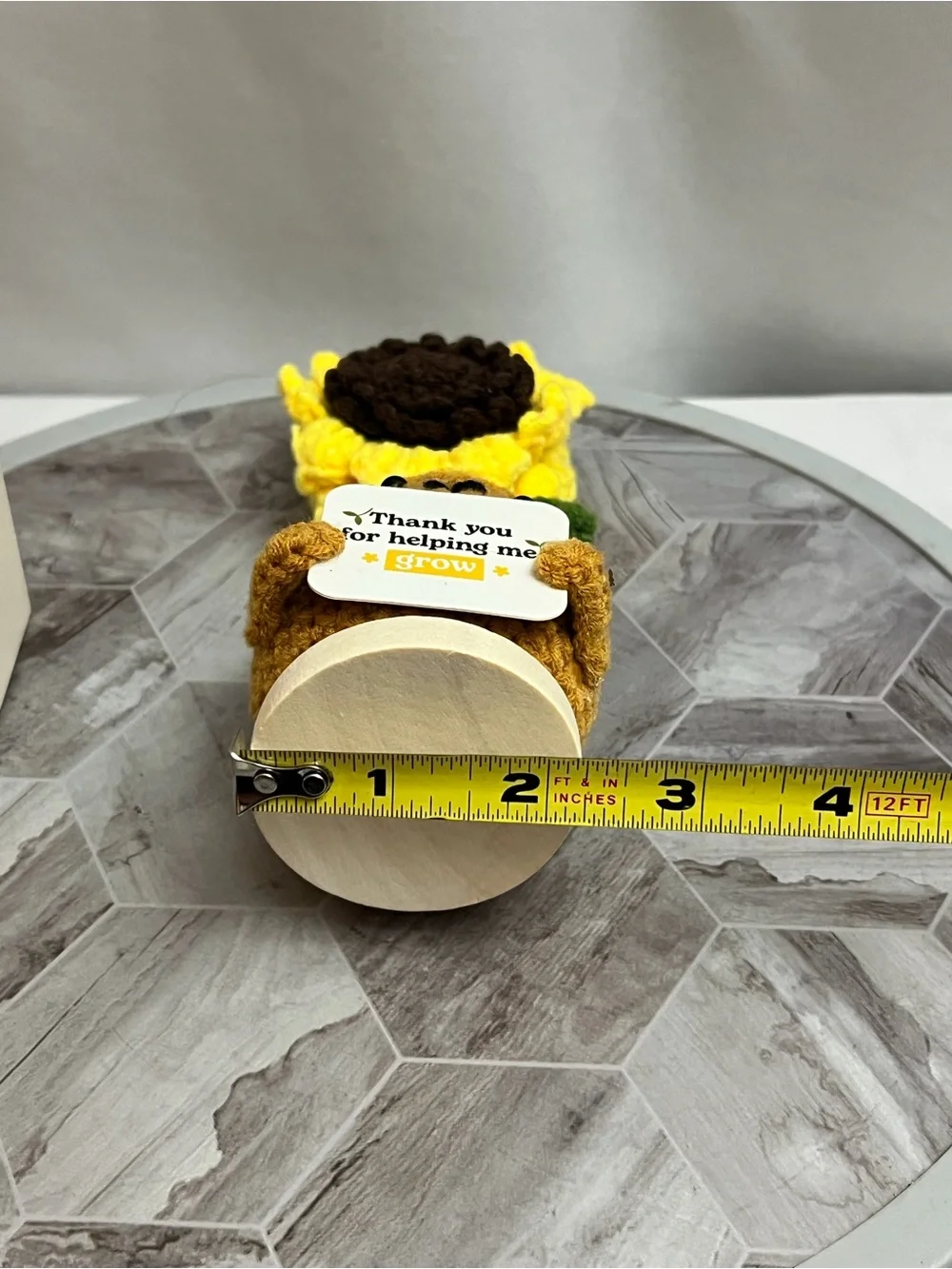 The Gifty Positive Sunflower Crochet “Thank You for Helping Me Grow” Gift